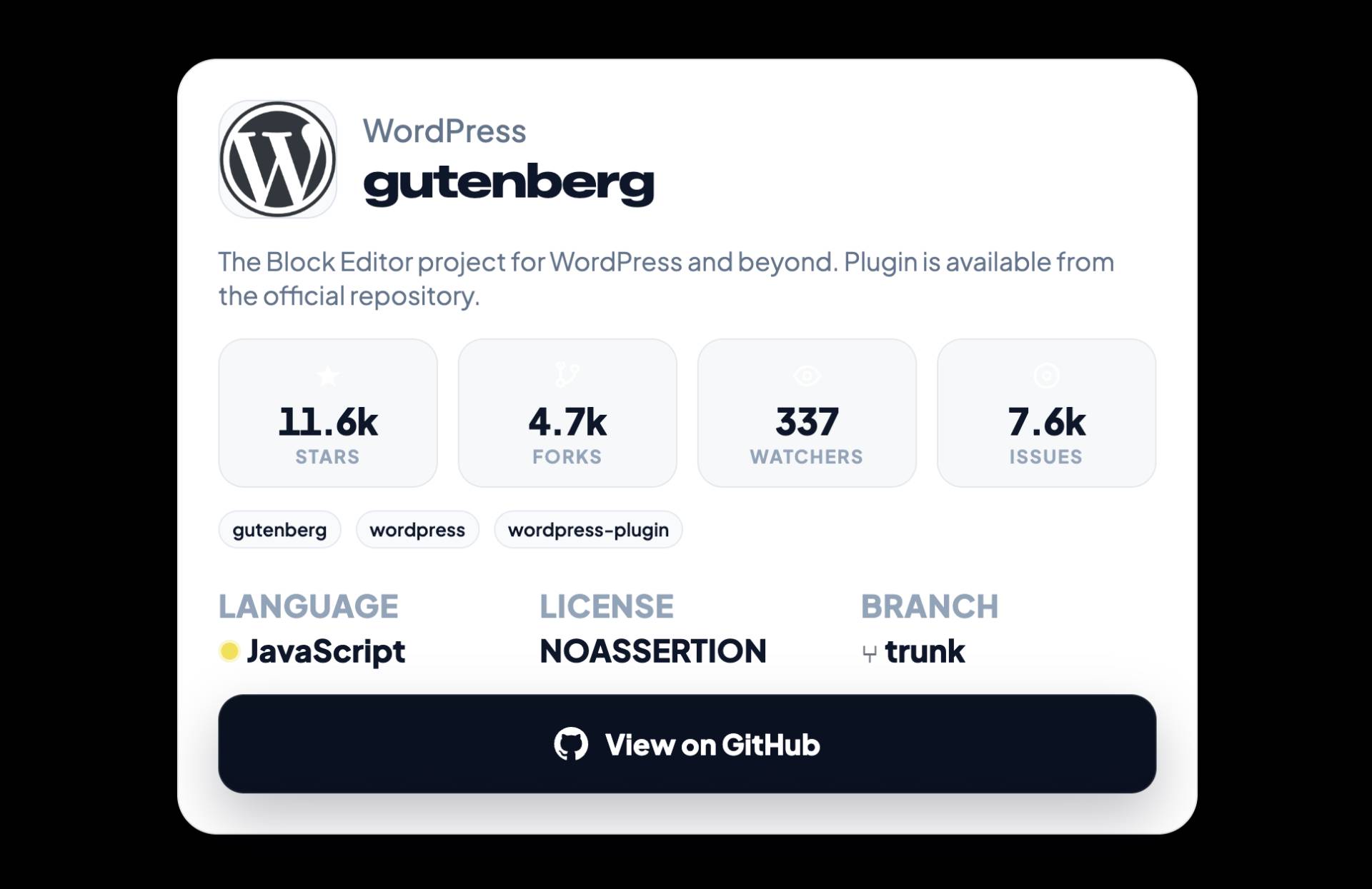 GitHub Repo Stats Card